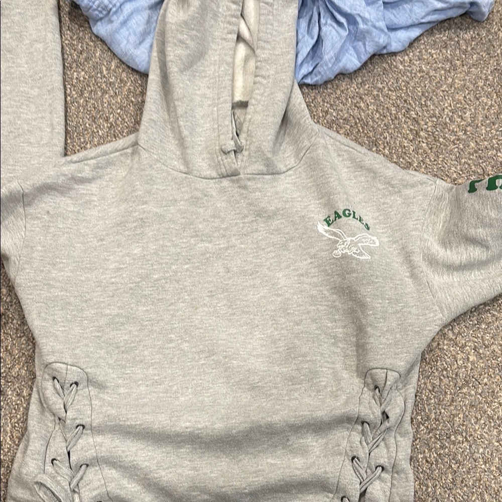 Eagles Gray Hoodie with Lace-Up Sides